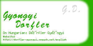 gyongyi dorfler business card